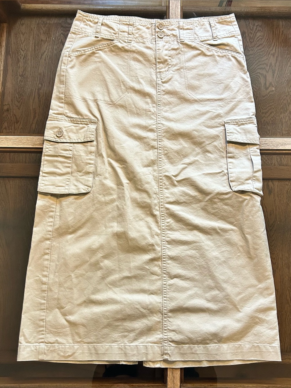 Brandy Melville Beige Low Rise Cargo Maxi Skirt